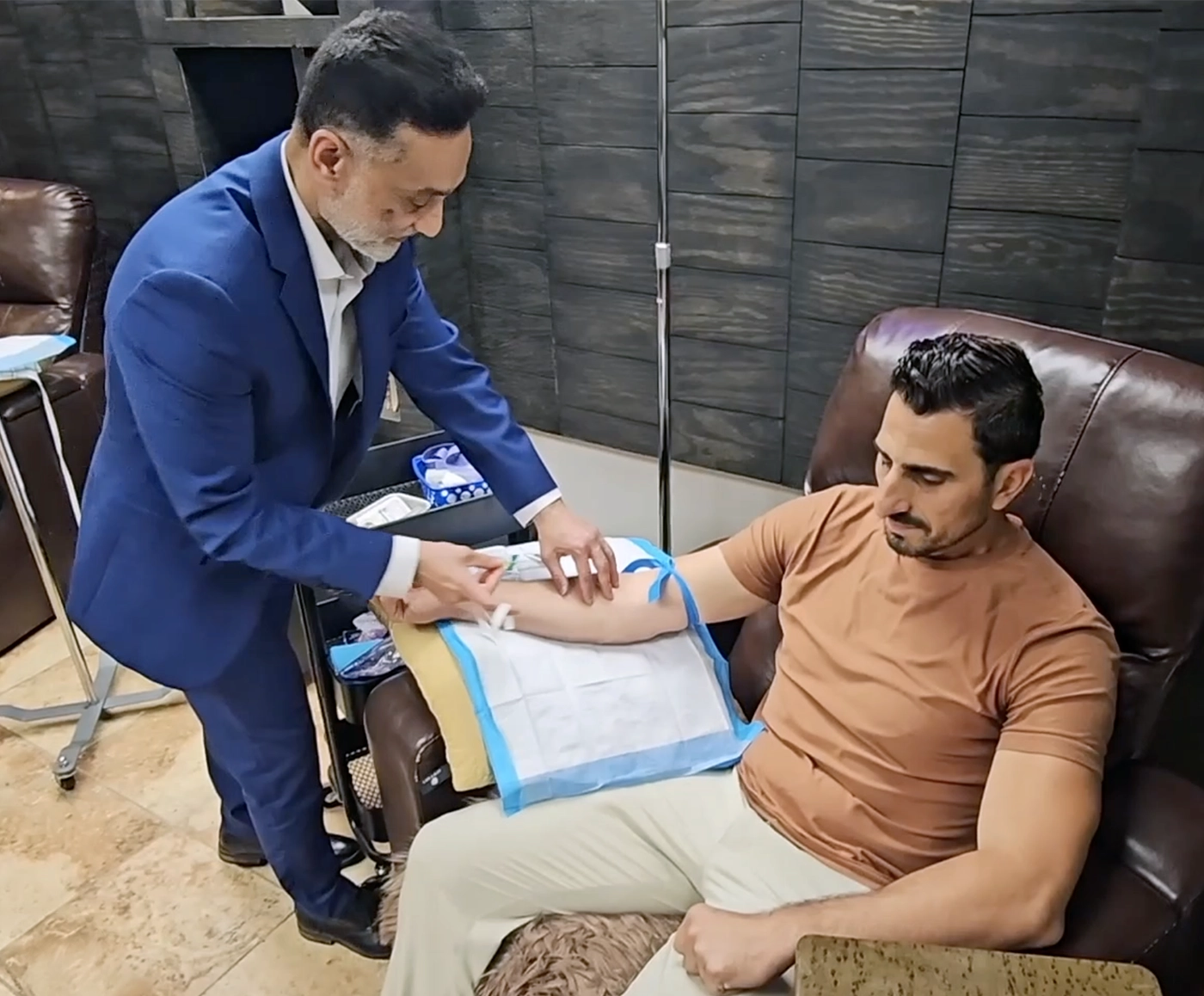 Dr. Habib administering IV therapy at Next Health